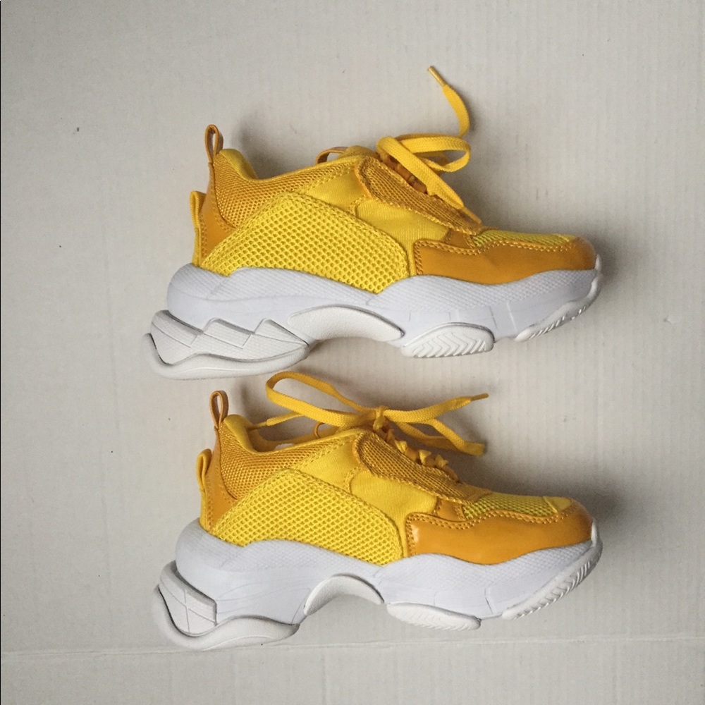 Jeffrey Campbell Lo-Fi Dads Yellow Sneakers Sz 7.5
